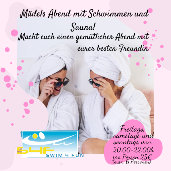 Mädels Abend mit Schwimmen und Sauna